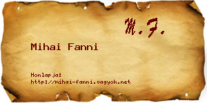 Mihai Fanni névjegykártya